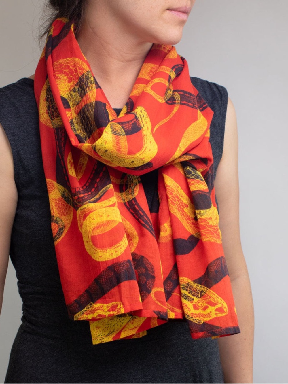 NWT Cognitive Surplus Snakes Red Organic Cotton Scarf
